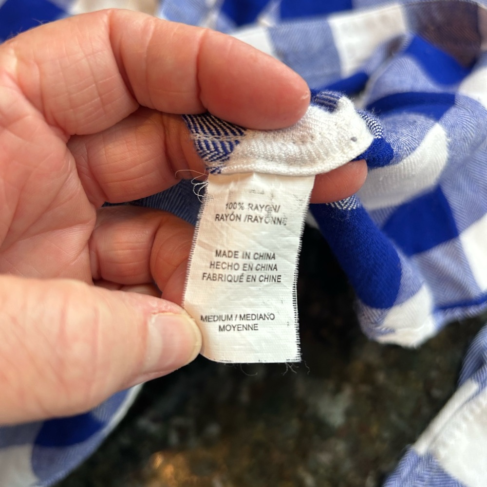 RAILS Hunter Cobalt and White Buffalo Check Button Down Long Sleeve. Soft!! Med - Picture 12 of 15